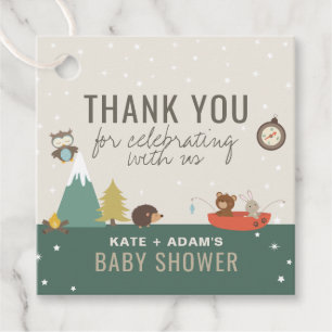 Adventure Woodland Neutral Baby Shower Thank You Favour Tags