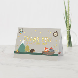 Adventure Woodland Neutral Baby Shower Thank You Foil Greeting Card