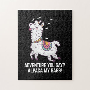 Adventure You Say Alpaca My Bags Funny Animal Jigsaw Puzzle