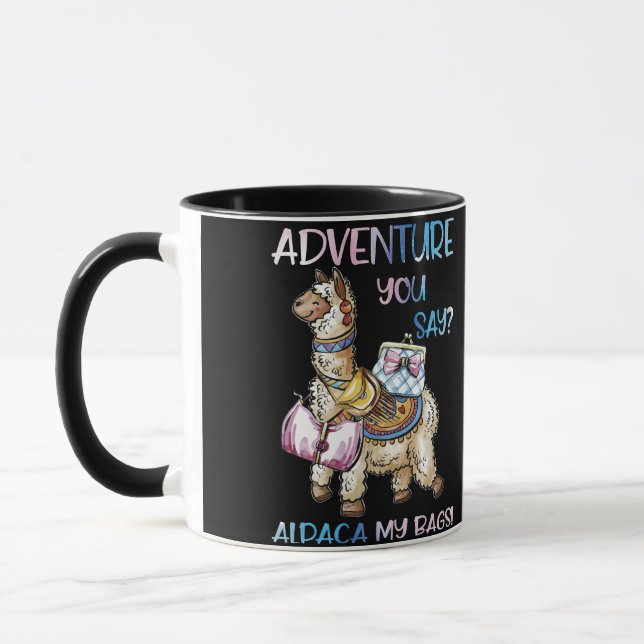 Adventure You Say Alpaca My Bags Watercolor Mug (Left)