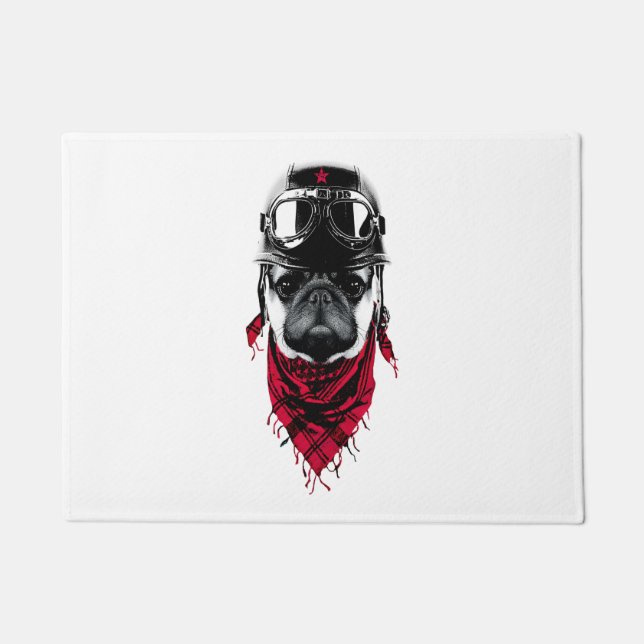 Adventurer Pug  Doormat (Front)