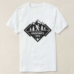 Adventurer’s Path Mountain Hiking Badge Design T-Shirt