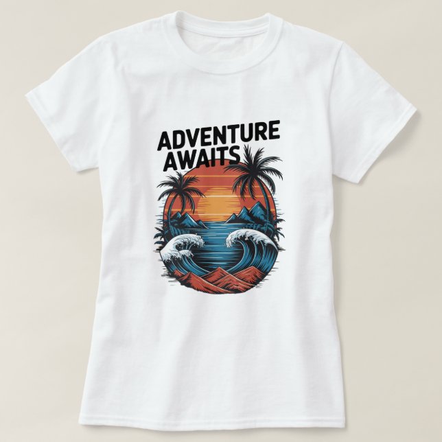  Adventures Await: Bold Exploration T-Shirt Design (Design Front)