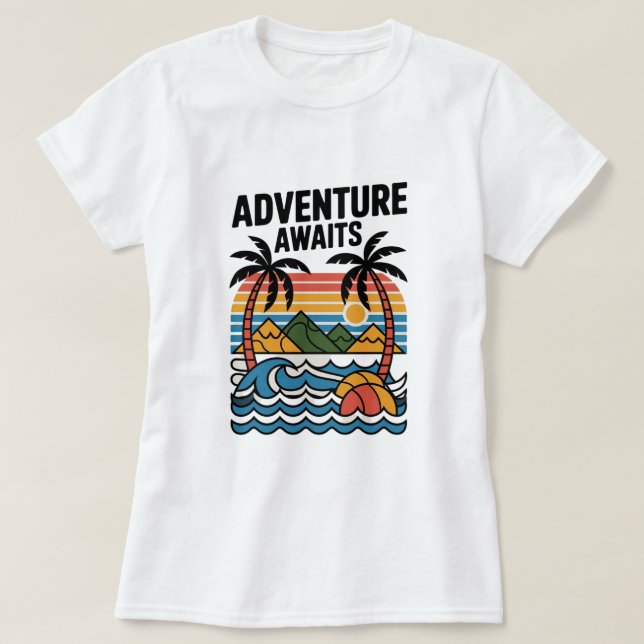  Adventures Await: Bold Exploration T-Shirt Design (Design Front)