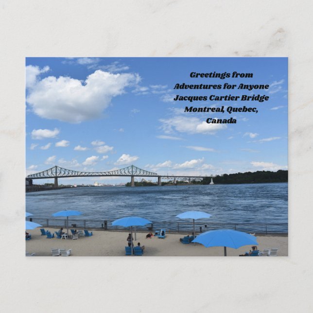 Adventures for Anyone JC Bridge, Montreal postcard (Front)