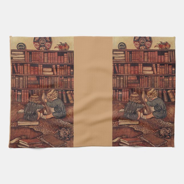 Adventures in the Library Tea Towel (Horizontal)