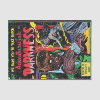 Adventures into Darkness #9, Gold Age Horror Cover Tissue Paper