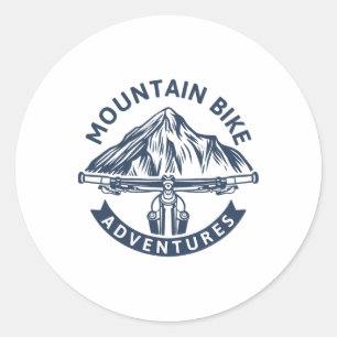 Adventures - Mountain Biking Classic Round Sticker