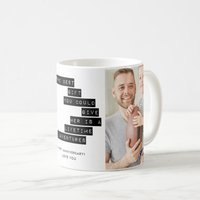 Adventures Quote Happy Anniversary Husband Photo  Coffee Mug (Front Right)