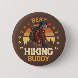 Adventurous American Hairless Terrier Hiker  6 Cm Round Badge