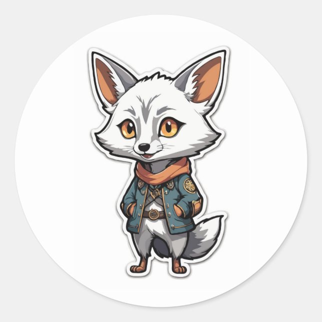 Adventurous Anime Jackal Sticker (Front)