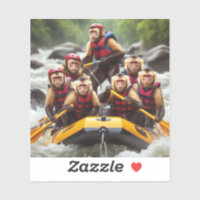 Adventurous Capuchin Monkeys Whitewater Rafting