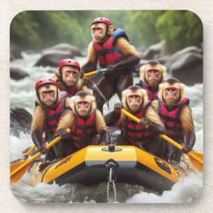 Adventurous Capuchin Monkeys Whitewater Rafting Coaster