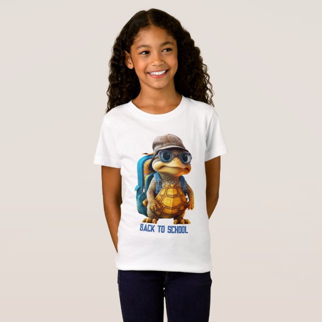 Adventurous Cute Little Turtle with Backpack,  T-Shirt (Front Full)