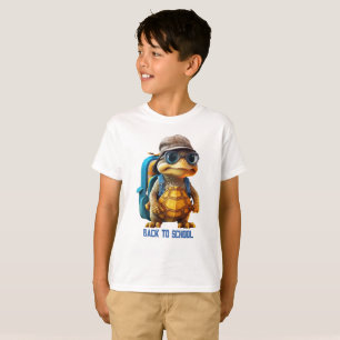 Adventurous Cute Little Turtle with Backpack, T-Shirt