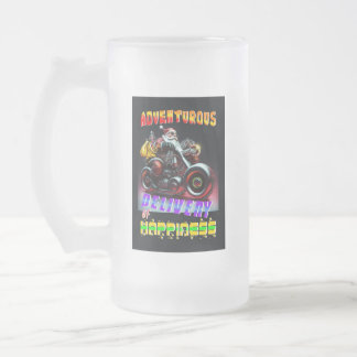 Adventurous Delivery Of Happiness Frosted Glass Beer Mug
