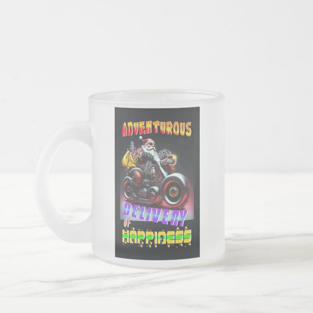 Adventurous Delivery Of Happiness Frosted Glass Coffee Mug (Left)