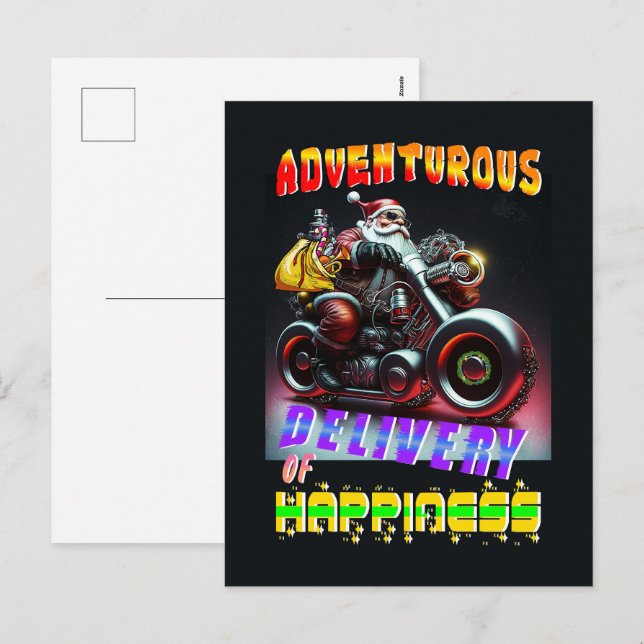 Adventurous Delivery Of Happiness Holiday Postcard (Front/Back)