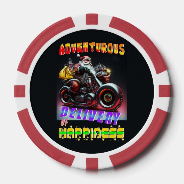 Adventurous Delivery Of Happiness Poker Chips (Front)