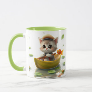 Adventurous Kitten Boat Sweatshirt Mug