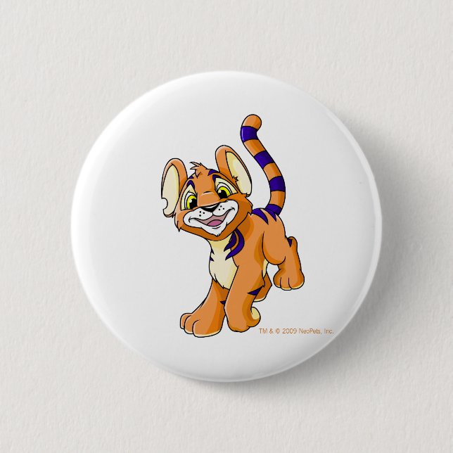Adventurous orange Kougra 6 Cm Round Badge (Front)