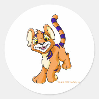 Adventurous orange Kougra Classic Round Sticker