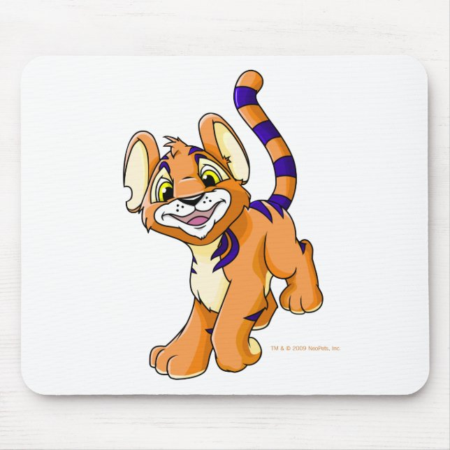 Adventurous orange Kougra Mouse Mat (Front)
