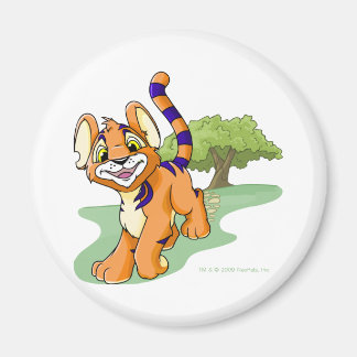 Adventurous orange Kougra on Mystery Island Magnet