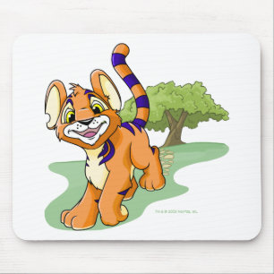 Adventurous orange Kougra on Mystery Island Mouse Mat