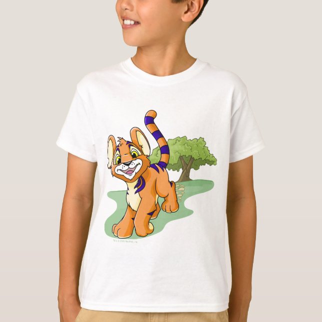 Adventurous orange Kougra on Mystery Island T-Shirt (Front)