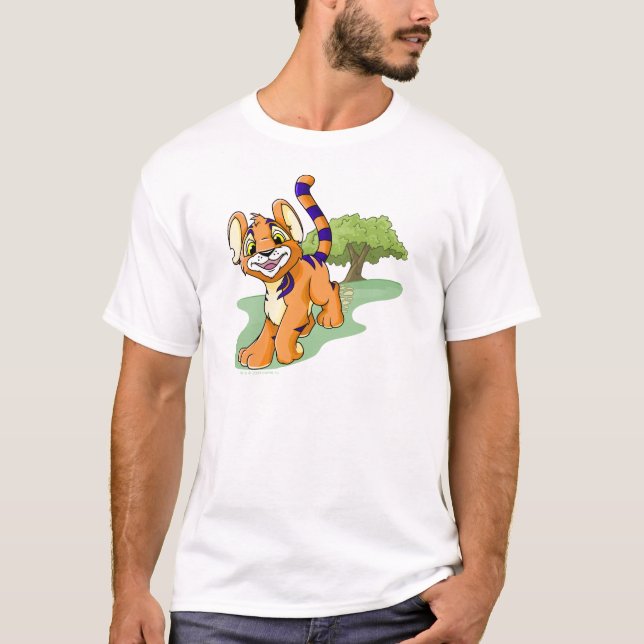 Adventurous orange Kougra on Mystery Island T-Shirt (Front)