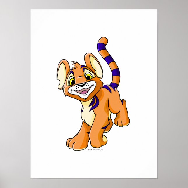 Adventurous orange Kougra Poster (Front)