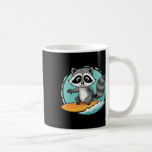 Adventurous Racoon Surfing On Epic Waves Funny Su Coffee Mug