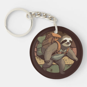 Adventurous Sloth Trekking Key Ring