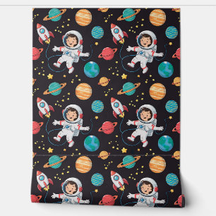Adventurous Space Explorer Kids Wallpaper
