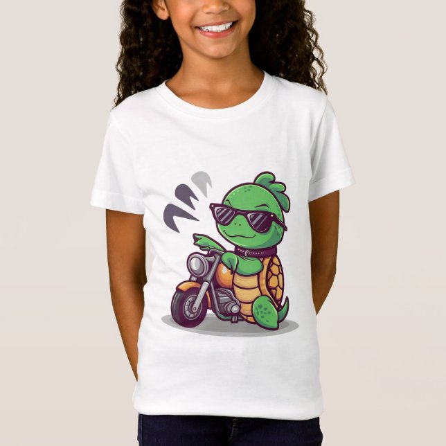 Adventurous Turtle on Scooter T-Shirt (Front)