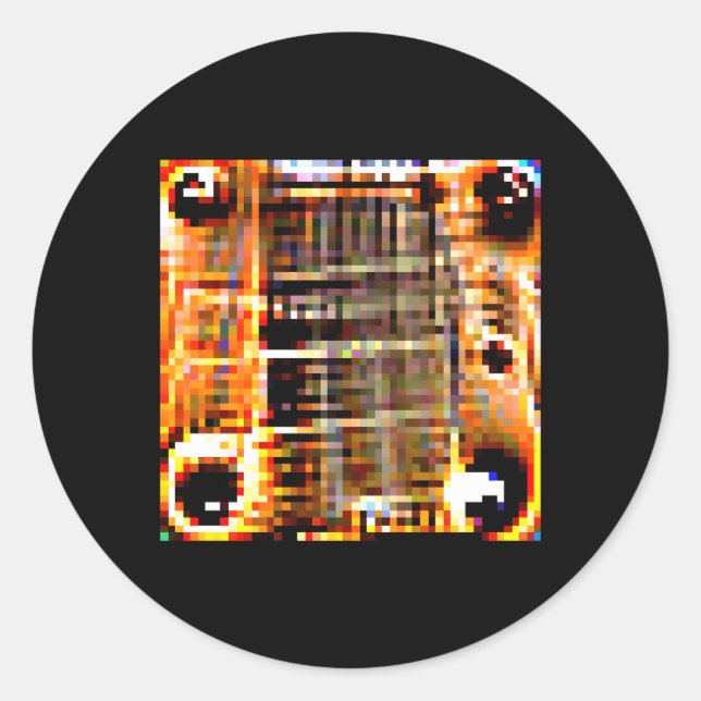 Adversarial Anti-Facial Recognition Camouflage Inv Classic Round Sticker (Front)