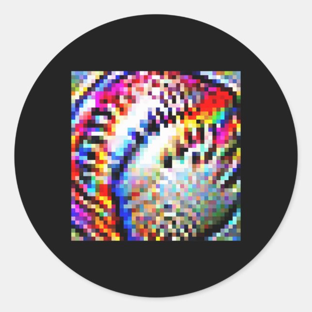 Adversarial Anti-Facial Recognition Camouflage Inv Classic Round Sticker (Front)