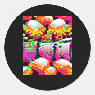 Adversarial Anti-Facial Recognition Camouflage Inv Classic Round Sticker