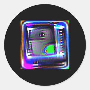 Adversarial Anti-Facial Recognition Camouflage Inv Classic Round Sticker