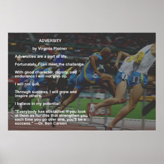 Adversity poster with quote by Dr. Ben Carson