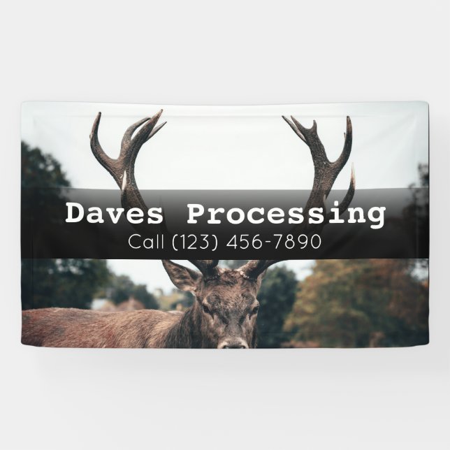 Advertise Game Deer Animal Processing Business Banner (Horizontal)
