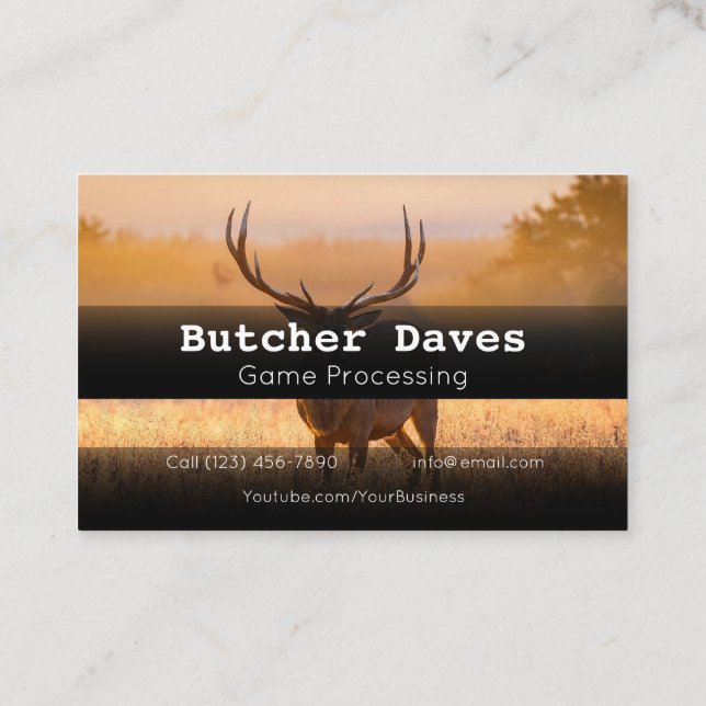 Advertise Game Deer Animal Processing Company Busi Business Card (Back)