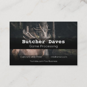 Advertise Game Deer Animal Processing Company Busi Business Card