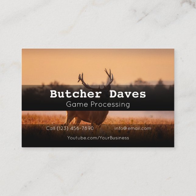 Advertise Game Deer Animal Processing Company Busi Business Card (Back)