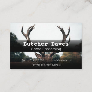 Advertise Game Deer Animal Processing Company Business Card