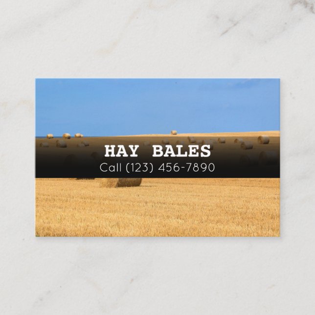 Advertise Hay Bales For Sale Company Business Card (Front)