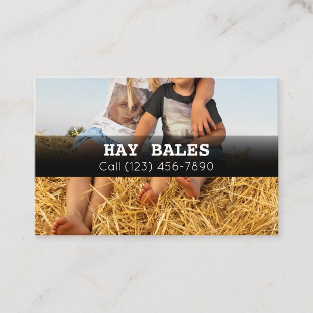 Advertise Hay Bales For Sale Company Business Card (Front)
