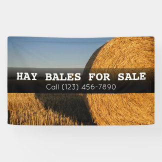 Advertise Hay Bales For Sale Farm Business Banner