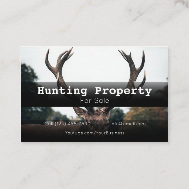 Advertise Hunting Property Company Business Card (Back)